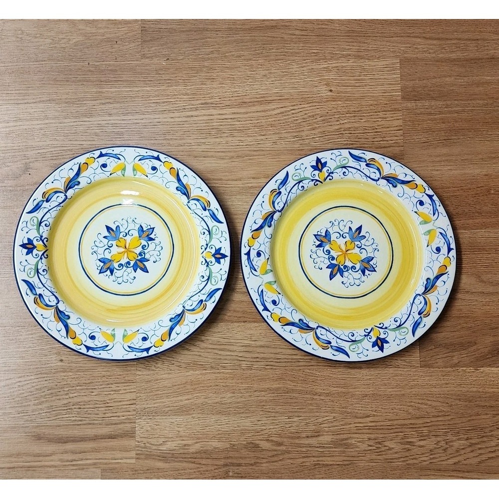 Pier 1 Mirandela Chop Plate Round Platter Hand Painted Earthenware 12.75" Dia.